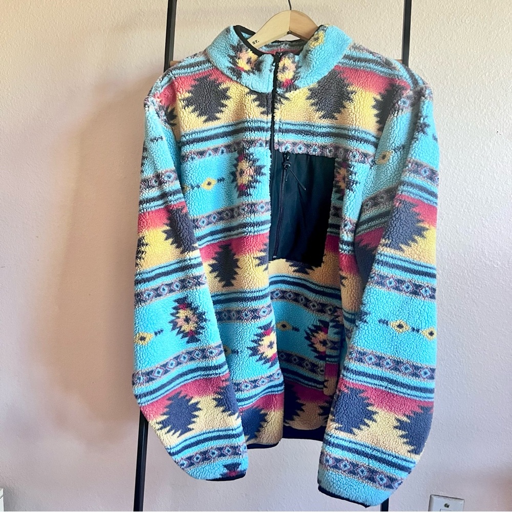 Pacsun Aztec Southwestern Full Zip Fleece Jacket